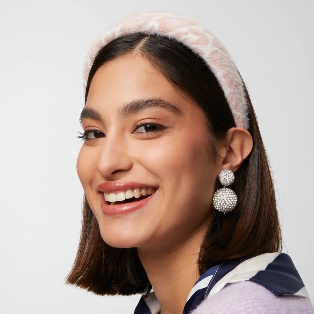 NEW Lele Sadoughi Knit Alice Headband Women's In Pink Leopard